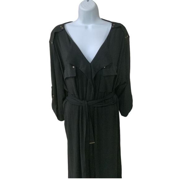 Cato Belted Tunic Dress Womens Plus Size 22/24W Stretch Asym Hem Office Casual - Picture 2 of 11